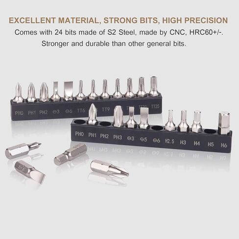 GreaTalent 133in1 Mini Ratchet Wrench Screwdriver Bit Set with 1/4" Hex Shank Phillips/Pozidriv/Hexagon/Torx/Slotted/Square Bits, 36-Tooth Gear, Magnetic Bit Holder, 90 Degree Drive Handle | S2 Steel 1/4" Hex Shank Magnetic Bit Holder, 36-Tooth Gear Wrenc in Saudi Arabia