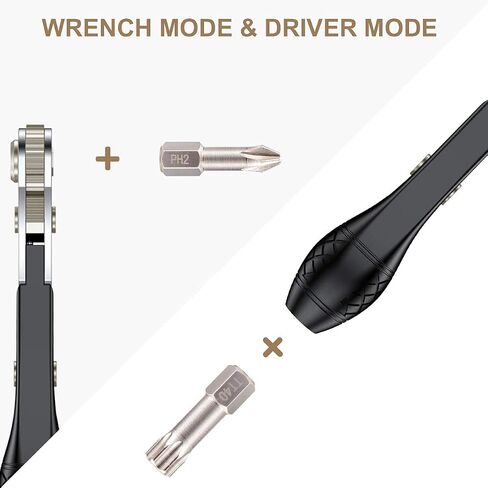 GreaTalent 133in1 Mini Ratchet Wrench Screwdriver Bit Set with 1/4" Hex Shank Phillips/Pozidriv/Hexagon/Torx/Slotted/Square Bits, 36-Tooth Gear, Magnetic Bit Holder, 90 Degree Drive Handle | S2 Steel 1/4" Hex Shank Magnetic Bit Holder, 36-Tooth Gear Wrenc in Saudi Arabia
