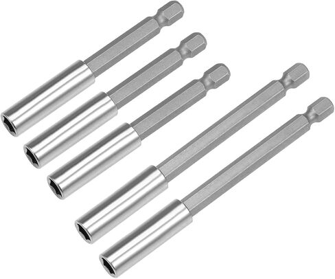 uxcell 1/4 Inch Hex Shank by 3 Inch & 4 Inch Magnetic Bit Holder Extension,Quick Release Screwdriver Drill Bit Power Tool,5pcs in Saudi Arabia