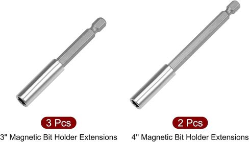 uxcell 1/4 Inch Hex Shank by 3 Inch & 4 Inch Magnetic Bit Holder Extension,Quick Release Screwdriver Drill Bit Power Tool,5pcs in Saudi Arabia
