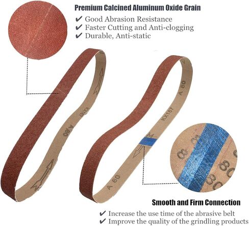 1 × 30 بوصة حزام صنفرة من أكسيد الألومنيوم، 4 لكل قطعة من ورق الصنفرة الكاشط 40 80 120 150 240 400 لصنفرة الحزام، 24 عبوة in Kuwait