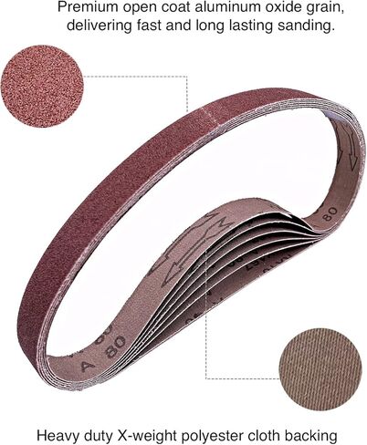 1 × 30 بوصة حزام صنفرة من أكسيد الألومنيوم، 4 لكل قطعة من ورق الصنفرة الكاشط 40 80 120 150 240 400 لصنفرة الحزام، 24 عبوة in Kuwait