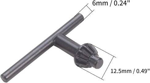 Auniwaig Drill Chuck Key Wrench for 1.5-10mm Drill Chuck Key 6mm Pilot 12.5mm Gear Diameter, Replacement Drill Press Chuck Key, Electric Drill Clamping Tool Black 1PCS in Saudi Arabia