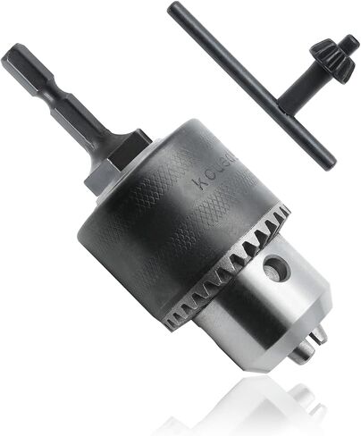 1.5-13mm Capacity Key Drill Chuck 1/2", 1/2-20UNF Mount Impact Drill Driver Bits Quick Connect Conversion Adapter with 1/4" Hex Shank & Chuck Key for Impact Driver in Kuwait