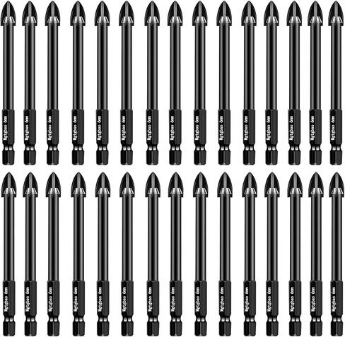 【2023 New Type】Mgtgbao Concrete Drill Bit Set, 10pcs 6MM Masonry Drill Bits Set Carbide Tip for Glass, Brick, Tile, Concrete, Plastic and Wood in Saudi Arabia