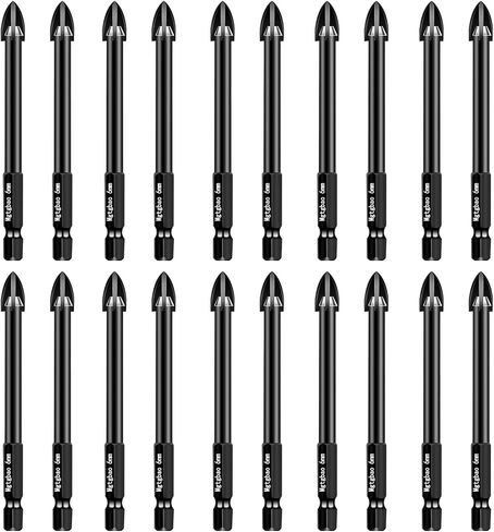 【2023 New Type】Mgtgbao Concrete Drill Bit Set, 10pcs 6MM Masonry Drill Bits Set Carbide Tip for Glass, Brick, Tile, Concrete, Plastic and Wood in Saudi Arabia