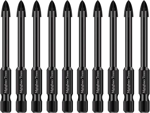 【2023 New Type】Mgtgbao Concrete Drill Bit Set, 10pcs 6MM Masonry Drill Bits Set Carbide Tip for Glass, Brick, Tile, Concrete, Plastic and Wood in Saudi Arabia