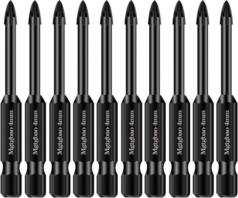 【2023 New Type】Mgtgbao Concrete Drill Bit Set, 10pcs 6MM Masonry Drill Bits Set Carbide Tip for Glass, Brick, Tile, Concrete, Plastic and Wood in Saudi Arabia