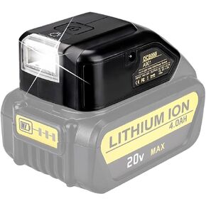 Battery Adapter for DeWAlT14.4v-18v-20v Battery, USB Phone Charger, 3w Torch, Replacement for DCB090, LED Lights Indicate Battery Capacity, Black in Kuwait
