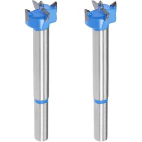 uxcell Forstner Drill Bits 20mm, Tungsten Carbide Wood Hole Saw Auger Opener, Woodworking Hinge Hole Drilling Boring Bit Cutter, 2pcs (Blue, Gray)