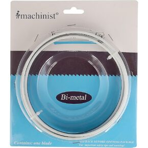 Imachinist S60121014 ثنائي المعدن بطول 60 بوصة، وعرض 1/2 بوصة، وسمك 0.025 بوصة شفرات منشار حزامي معدنية ناعمة وسميكة وأسنان متغيرة (10/14TPI)