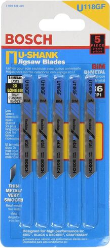 BOSCH U118GF 5-Piece 2-3/4 In. 36 TPI Flexible for Metal U-shank Jig Saw Blades in Saudi Arabia