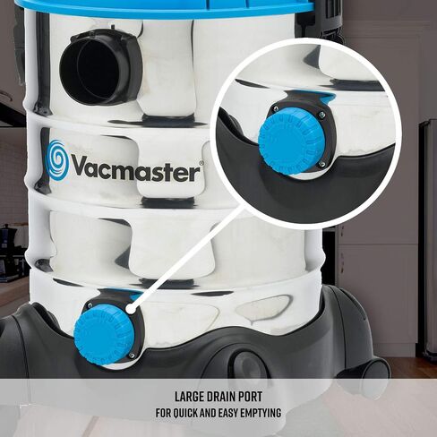 Vacmaster VJC507P 5-Gallon* 3 Peak HP** Wet/Dry Shop Vacuum, Blue, 5 gal & Woods 267 16/3 Outdoor Heavy Duty, Waterproof Flexible Vinyl Jacket, 3-Pronged, 25-Foot Extension Cord, Bush, Orange in Saudi Arabia