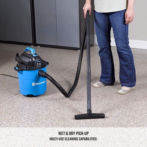 Vacmaster VJC507P 5-Gallon* 3 Peak HP** Wet/Dry Shop Vacuum, Blue, 5 gal & Woods 267 16/3 Outdoor Heavy Duty, Waterproof Flexible Vinyl Jacket, 3-Pronged, 25-Foot Extension Cord, Bush, Orange in Saudi Arabia