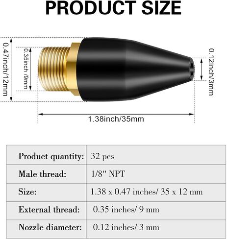 32 Pcs Black Rubber Air Tool Tip Air Nozzle for Blow Tool Air Compressor Blower Nozzle Blow Gun Rubber Tip Air Compressor Replacement Parts Accessories in Saudi Arabia