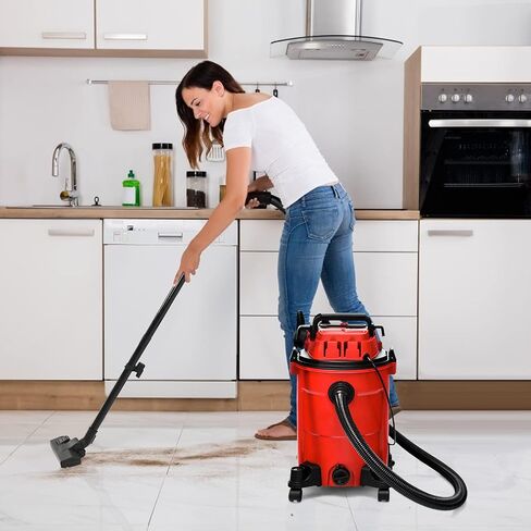COSTWAY 3-in-1 Wet/Dry Vacuum Cleaner with Blower Function, 6.6 Gallon 4.8 Peak HP Vacuum with Safety Protection, Portable Shop Vacuum Cleaner for Workshop, Car, Garage, Home, 1200W (Red) in Saudi Arabia