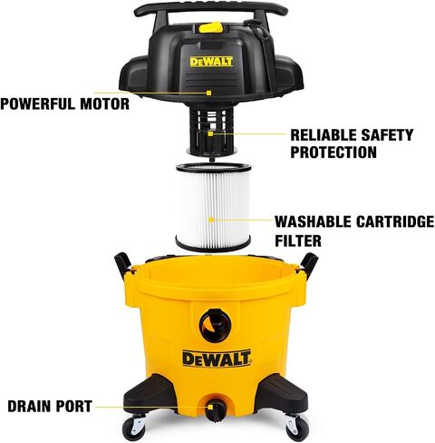 DEWALT DXV10P 10 Gallon Quiet Poly Wet Dry Vacuum Yellow & Workshop Wet/Dry Vacs Vacuum Accessories WS17854A 1-7/8-Inch Shop Vacuum Attachment Kit for Use with A Shop Vacuum with Homeowners in Mind in Saudi Arabia