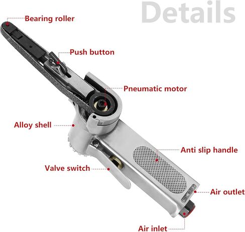 10mm Pneumatic Belt Sander Pneumatic Sander Equipped Air Operated Power Belt Sander Sanding Grinder File with 10 abrasive belts in Saudi Arabia