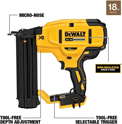 DEWALT 20V MAX* Cordless Brad Nailer Kit, 18GA (DCN680D1) in Saudi Arabia