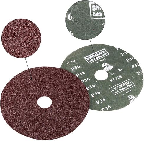uxcell 6-Inch x 7/8-Inch Aluminum Oxide Resin Fiber Discs, Center Hole 80 Grit Sanding Grinding Discs, 5 Pack in Kuwait