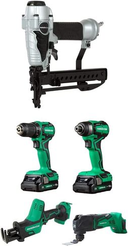 Metabo HPT 1/4-Inch Narrow Crown Finish Stapler (N3804AB3) w/ Metabo HPT 1-1/4 Inch 18 Gauge Narrow Crown Finish Staples | 1,000 Count | 21105SHPT in Saudi Arabia