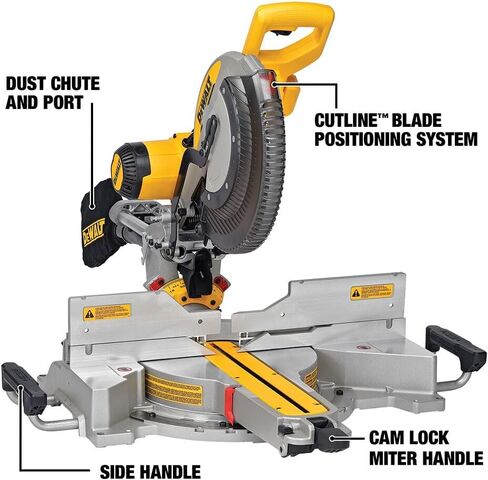 DEWALT Miter Saw, 12 Inch, 15 Amp, 3,800 RPM, Double Bevel Capacity, With Sliding Compound, Corded With Miter Saw Stand (DWS780 + DWX724) in Saudi Arabia