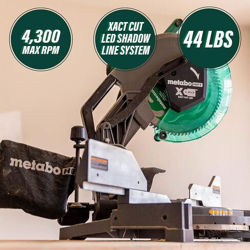 Metabo HPT 12-Inch Compound Miter Saw | Xact Cut LED Shadow Line System | Dual Bevel | C12FDHB in Saudi Arabia