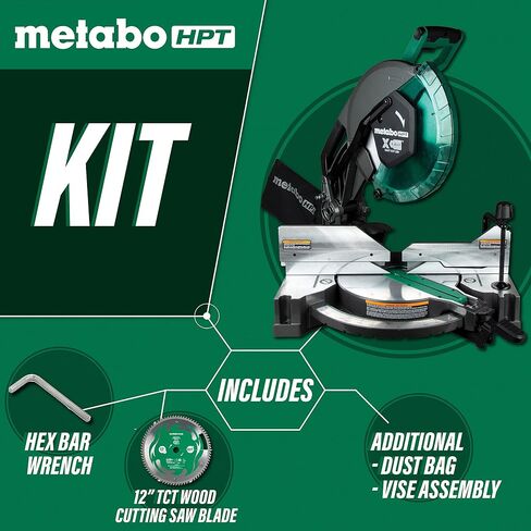 Metabo HPT 12-Inch Compound Miter Saw | Xact Cut LED Shadow Line System | Dual Bevel | C12FDHB in Saudi Arabia