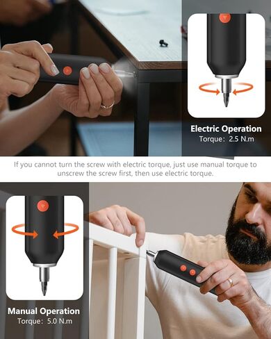 مفك براغي كهربائي، مجموعة مفكات طاقة لاسلكية قابلة لإعادة الشحن مع بطارية 2000 مللي أمبير في الساعة، 3.7 فولت، 4 مصابيح LED، كابل USB-C، 20 قطعة لقمة، أوتوماتيكي ويدوي، عزم دوران عالي 2.5 نيوتن متر in Kuwait