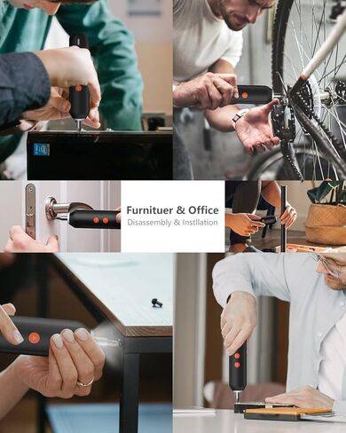 مفك براغي كهربائي، مجموعة مفكات طاقة لاسلكية قابلة لإعادة الشحن مع بطارية 2000 مللي أمبير في الساعة، 3.7 فولت، 4 مصابيح LED، كابل USB-C، 20 قطعة لقمة، أوتوماتيكي ويدوي، عزم دوران عالي 2.5 نيوتن متر in Kuwait