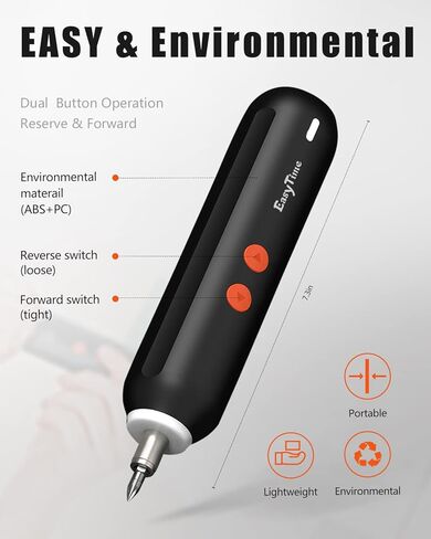 مفك براغي كهربائي، مجموعة مفكات طاقة لاسلكية قابلة لإعادة الشحن مع بطارية 2000 مللي أمبير في الساعة، 3.7 فولت، 4 مصابيح LED، كابل USB-C، 20 قطعة لقمة، أوتوماتيكي ويدوي، عزم دوران عالي 2.5 نيوتن متر in Kuwait