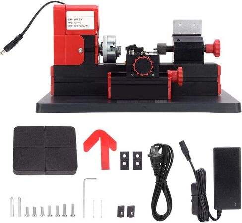 ماكينة مخرطة كهربائية من Emoshayoga، مخرطة معدنية صغيرة DC12V 2A 24W حماية من الحرارة الزائدة، قوة عالية لمعالجة الخشب والبلاستيك in Kuwait
