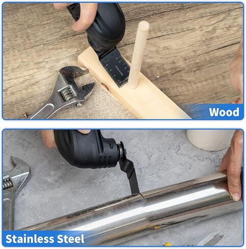 32-Piece Black Carbide Oscillating Tool Saw Blades for Cutting Wood/Soft Metal/PVC/Drywal Quick Install Fits Black Decker Porter-Cable and More Oscillating Tools in Kuwait