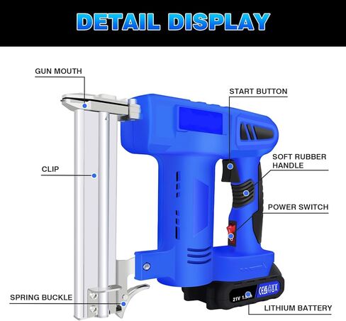 Heavy Duty Brad Nailer, Cordless Nail Gun/Staple Gun 2 in 1 for DIY Project of Upholstery, Carpentry and Woodworking, Including 500 Staples and 500 Nails in Saudi Arabia