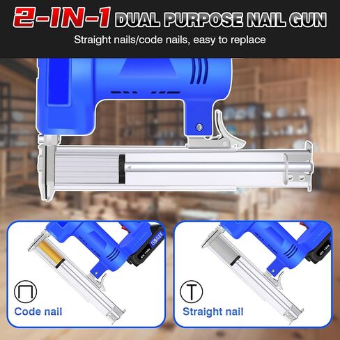 Heavy Duty Brad Nailer, Cordless Nail Gun/Staple Gun 2 in 1 for DIY Project of Upholstery, Carpentry and Woodworking, Including 500 Staples and 500 Nails in Saudi Arabia