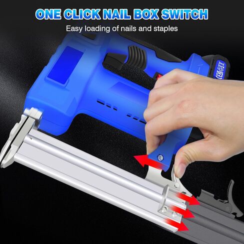 Heavy Duty Brad Nailer, Cordless Nail Gun/Staple Gun 2 in 1 for DIY Project of Upholstery, Carpentry and Woodworking, Including 500 Staples and 500 Nails in Saudi Arabia