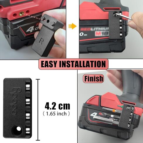 حاملات لقم سداسية مغناطيسية مطورة مقاس 1/4 بوصة مناسبة لسائقي تأثيرات ميلووكي 18 فولت، حامل أكمام لأداة الثقب المغناطيسية، تخزين لقمة لولبية سداسية على جانب مثقاب الطاقة، الجانب الأيسر in Kuwait