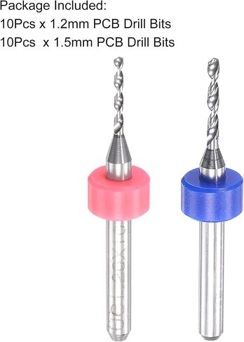 uxcell Micro PCB Drill Bit Set 1.2mm 1.5mm, 1/8" 3.175mm Shank Tungsten Carbide CNC Engraving Print Circuit Board Drill Bits Rotary Tool 20pcs in Saudi Arabia