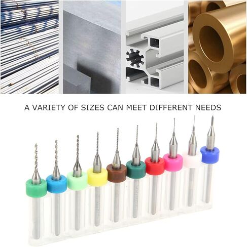 10Pcs PCB Drill Bits Set Tungsten Steel 0.1-1.0mm Micro Twist Bits for Print Circuit Board CNC Engraving in Kuwait
