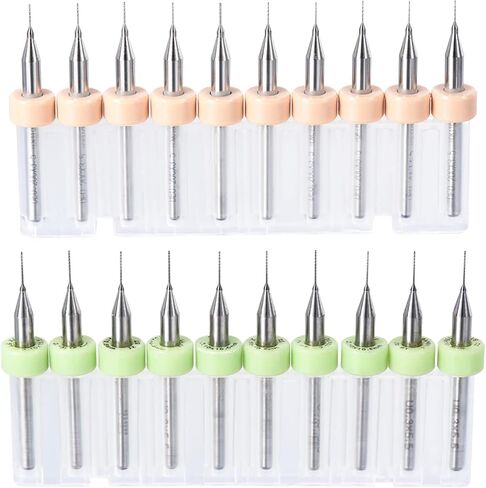 uxcell Micro PCB Drill Bit Set, 1/8" 3.175mm Shank 0.2mm 0.3mm Tungsten Carbide Tip CNC Engraving Print Circuit Board Drilling Rotary Tool 30pcs in Saudi Arabia