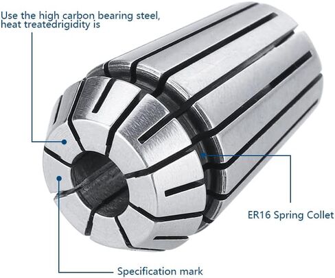 DUPHA 10 قطعة ER16 الدقة أسطوانة معدنية مجموعة، 1-10 مللي متر CNC راوتر ظرف زنبركي لـ CNC النقش طحن مخرطة تشاك أداة in Saudi Arabia