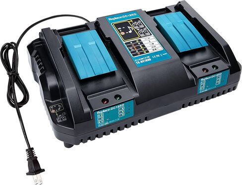 YEX-BUR DC18RD 18 فولت شاحن بطارية أدوات كهربائية 6A سريع مزدوج المنافذ شاحن لماكيتا 14.4 فولت 18 فولت بطارية ليثيوم أيون BL1830B BL1850B BL1860B BL1430 BL1440B BL1450 in Kuwait