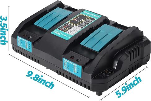 YEX-BUR DC18RD 18 فولت شاحن بطارية أدوات كهربائية 6A سريع مزدوج المنافذ شاحن لماكيتا 14.4 فولت 18 فولت بطارية ليثيوم أيون BL1830B BL1850B BL1860B BL1430 BL1440B BL1450 in Kuwait