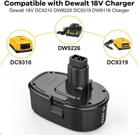 Bakipante Replacement 6.5Ah Lithium Dewalt 18V Battery for Dewalt 18 Volt XRP Battery DC9096 DC9098 DC9099 DE9039 DE9095 DE9096 DE9098 DW9095 DW9096 DW9098 DE9503 DC9182 Dewalt Batteries in Saudi Arabia