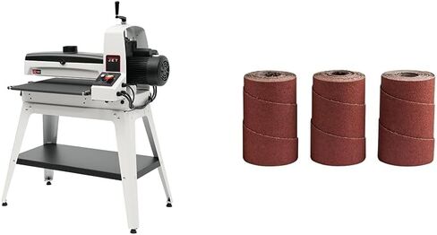 JET JWDS-2244, 22-Inch Drum Sander With Stand (723540OSK) and Folding Infeed/Outfeed Tables (723541) in Saudi Arabia