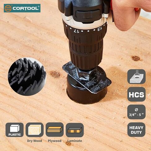 مجموعة منشار ثقب كورتول 24 قطعة للخشب ومنشار الثقب ومجموعة لقم الثقب مع 13 قطعة من مناشير ثقب 3/4 بوصة إلى 5 بوصة (19 مم - 127 مم)، لقم حفر الأشياء بأسمائها الحقيقية، لقم ثقب المنشار، مماسك، مفتاح سداسي مع صندوق تخزين in Kuwait