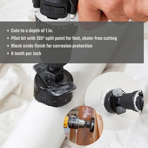 مجموعة منشار ثقب كورتول 24 قطعة للخشب ومنشار الثقب ومجموعة لقم الثقب مع 13 قطعة من مناشير ثقب 3/4 بوصة إلى 5 بوصة (19 مم - 127 مم)، لقم حفر الأشياء بأسمائها الحقيقية، لقم ثقب المنشار، مماسك، مفتاح سداسي مع صندوق تخزين in Kuwait