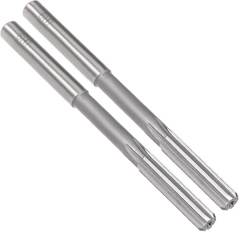 uxcell Chucking Reamer 4mm, H7 HSS Lathe Machine Reamer 6 Straight Flutes, Round Shank Milling Cutting Tool, Metric Reaming Drill Bit for Stainless Steel Metal Hole, 2pcs in Kuwait