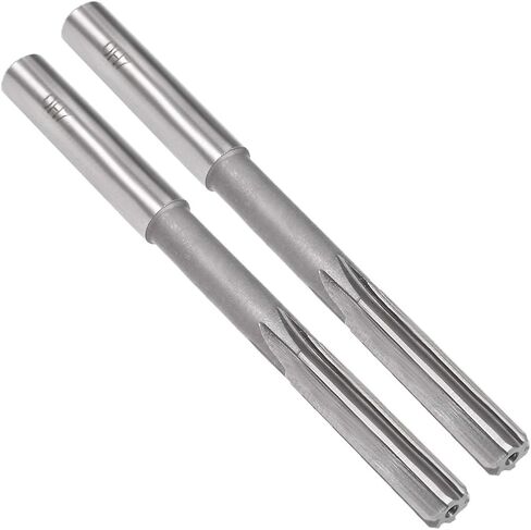 uxcell Chucking Reamer 4mm, H7 HSS Lathe Machine Reamer 6 Straight Flutes, Round Shank Milling Cutting Tool, Metric Reaming Drill Bit for Stainless Steel Metal Hole, 2pcs in Kuwait