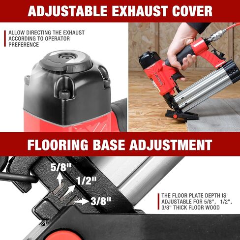 Arrow 4-in-1 Pneumatic 18 Gauge Flooring Stapler/Nailer, Oil-Free Mini 18 GA Pneumatic Flooring Staple Gun/Nail Gun with 1200 Pcs Staples/Nails, Adjustable Depth, for Upholstery, Flooring in Saudi Arabia